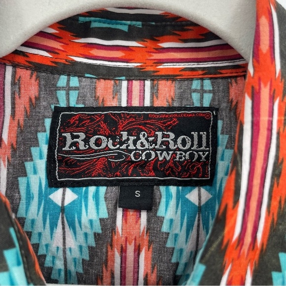 Dale Brisby Rock and Roll Cowboy Aztec Print Shirt Size Small western - Picture 2 of 9